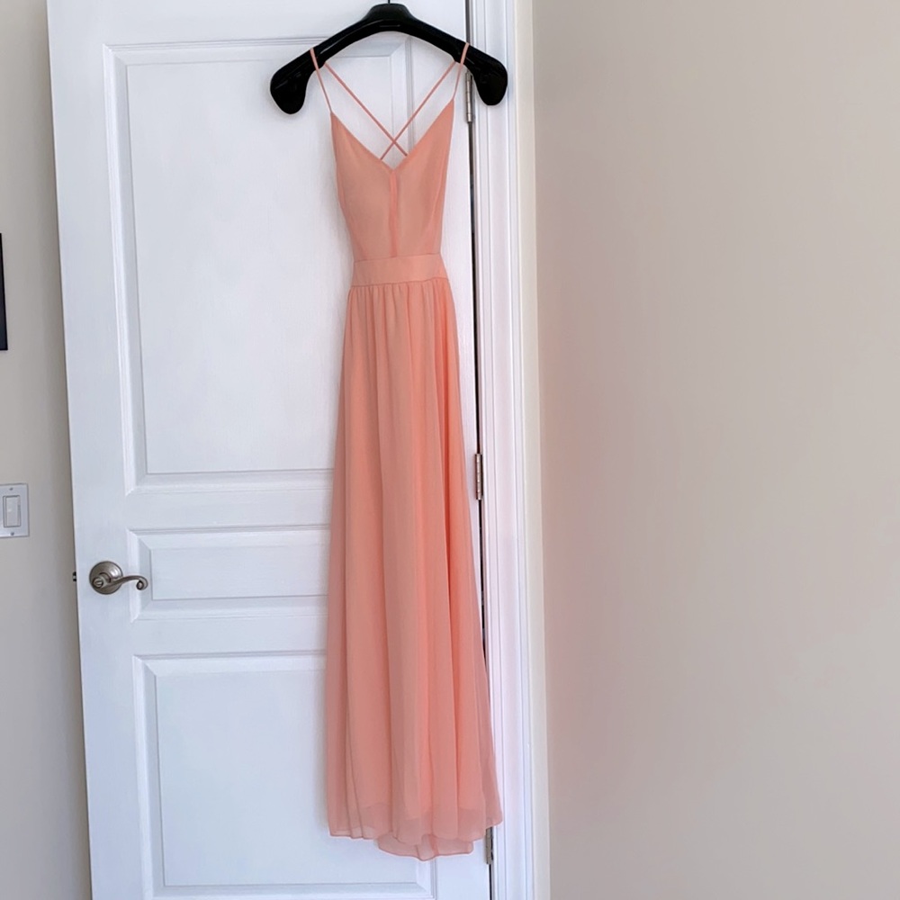 Peach Open Back Gown